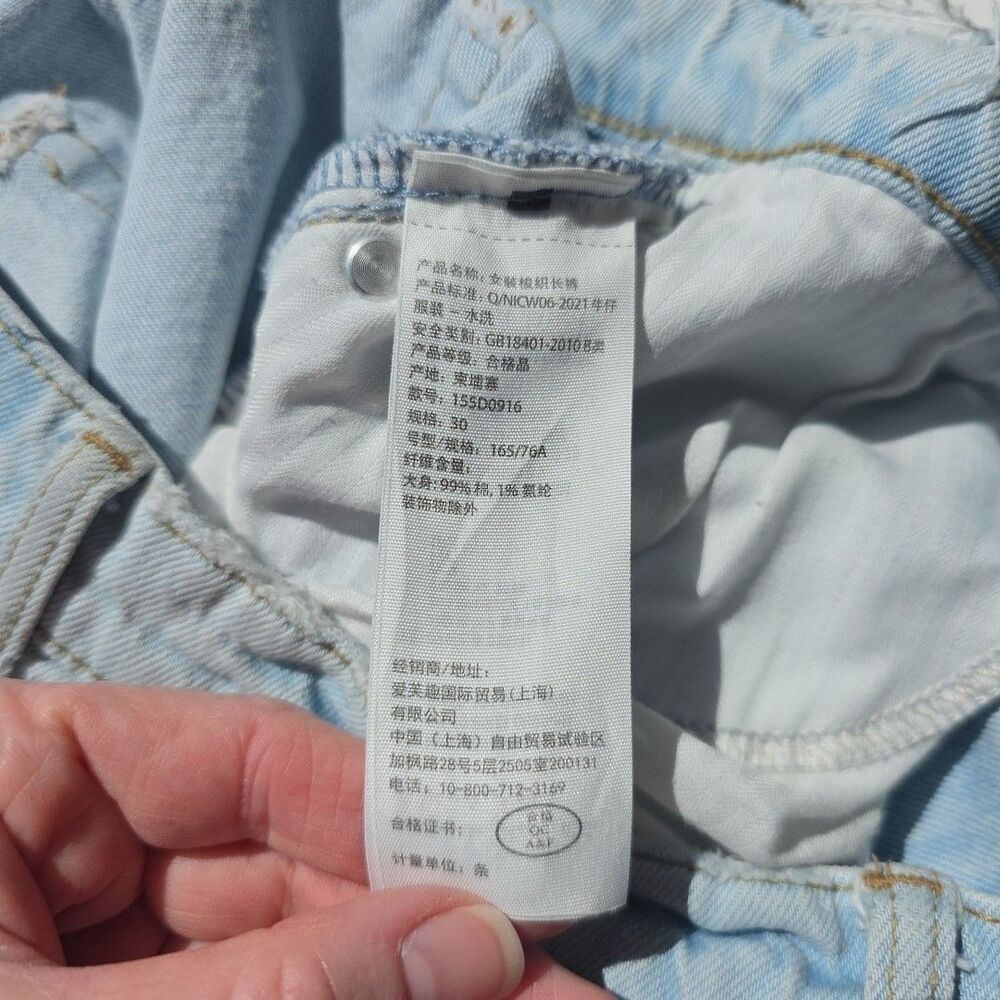 Abercrombie & Fitch Jeans '90s Straight High Rise 10 Wide Baggy Distressed Y2K - Picture 5 of 12